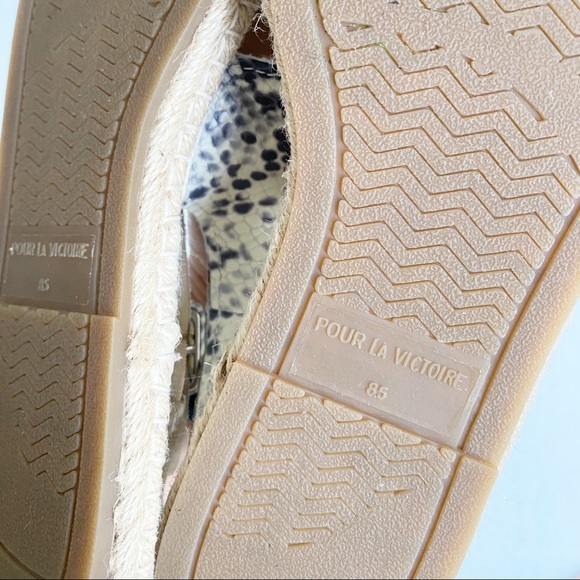 Pour La Victoire Snake Embossed Olivia Espadrilles Flat Sandals 8.5 - Picture 11 of 14